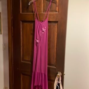 Dress with flower and rhinestone detail